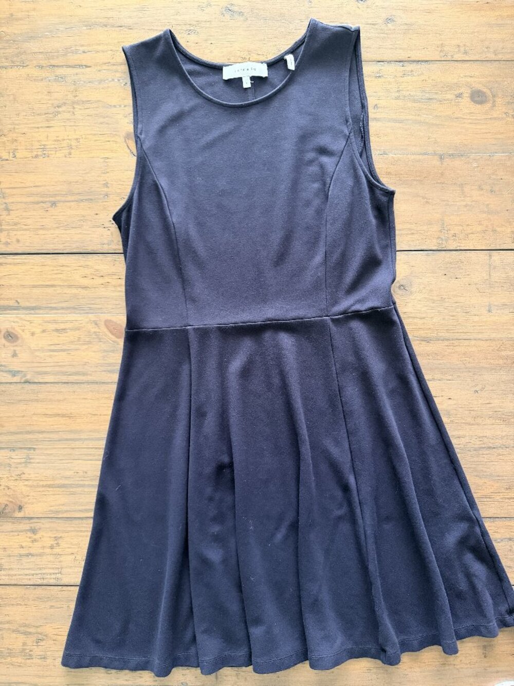 Lark & Ro Black Fit and Flare Skater Dress Women’s Large Sleeveless Stretch Knit
